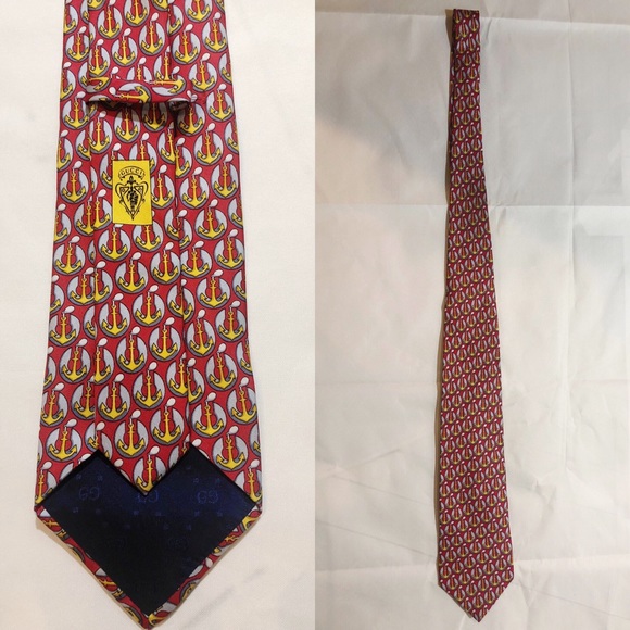 Gucci Fisherman Anchor Tie 100% Silk (Italy) - Picture 5 of 5
